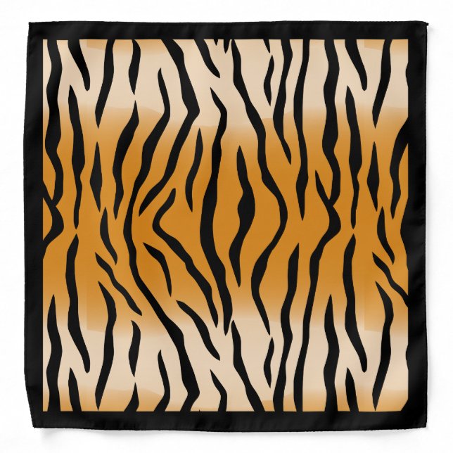 Tiger Animal Skin Pattern Print Bandana (Front)