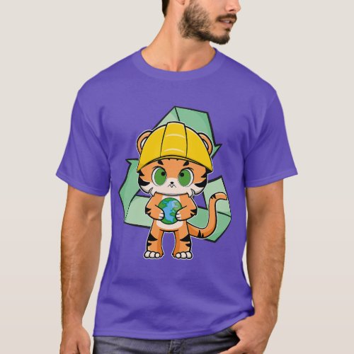 Tiger Anime Cat Earth Day T_Shirt