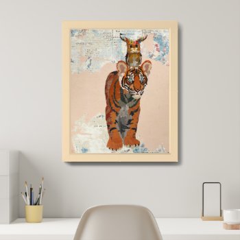 Tiger & Antler Owl Framed Art by Greyszoo at Zazzle