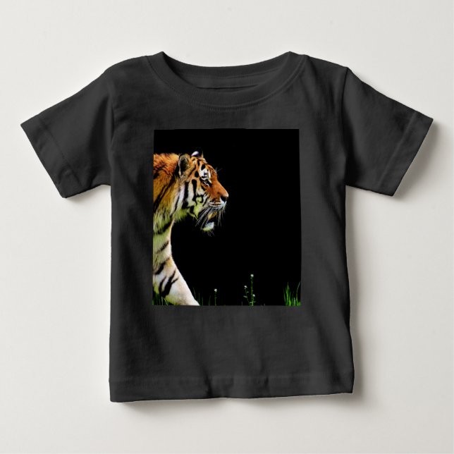 Tiger Approaching - Wild Animal Artwork Baby T-Shirt (Front)