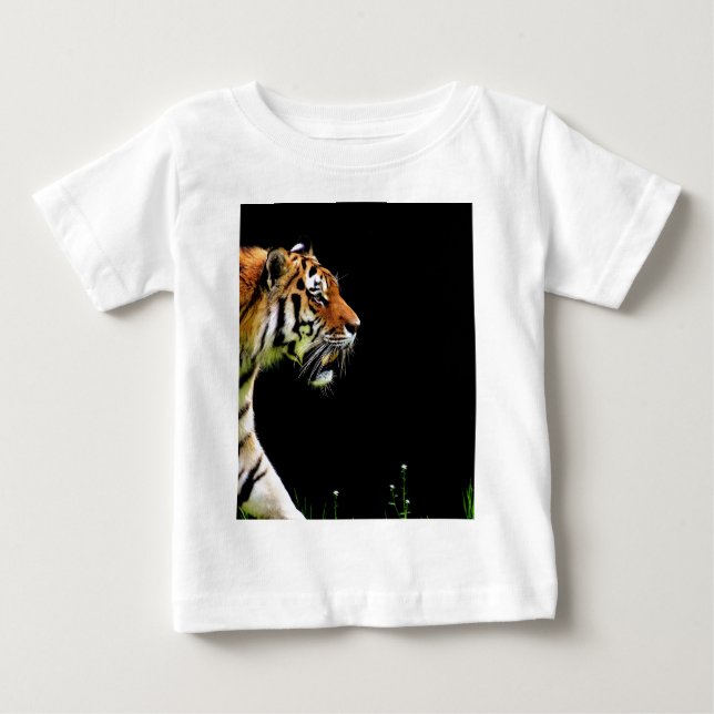 Tiger Approaching - Wild Animal Artwork Baby T-Shirt (Front)