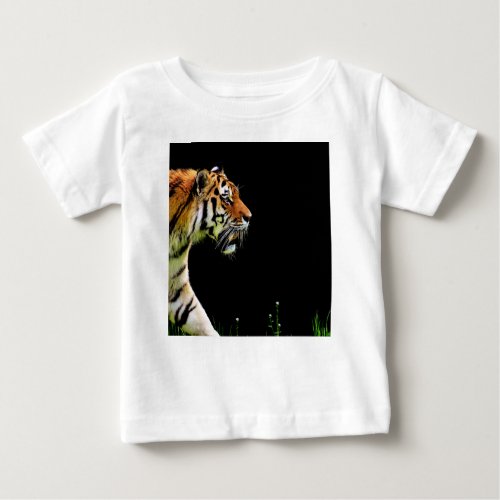 Tiger Approaching _ Wild Animal Artwork Baby T_Shirt