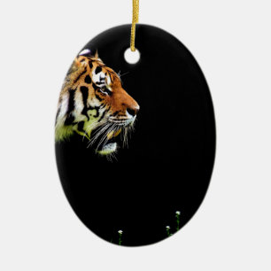 Tiger Approaching - Wild Animal Artwork Ceramic Ornament