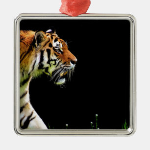 Tiger Approaching - Wild Animal Artwork Metal Ornament