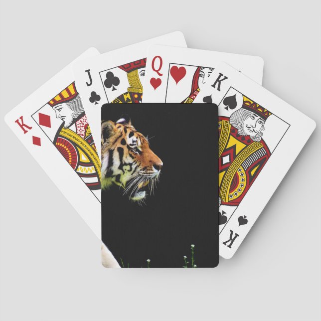 Tiger Approaching - Wild Animal Artwork Poker Cards (Back)