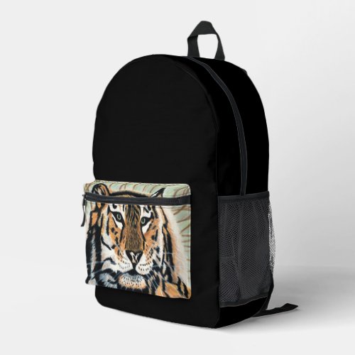 Tiger Art Color Pencil Drawing Printed Backpack