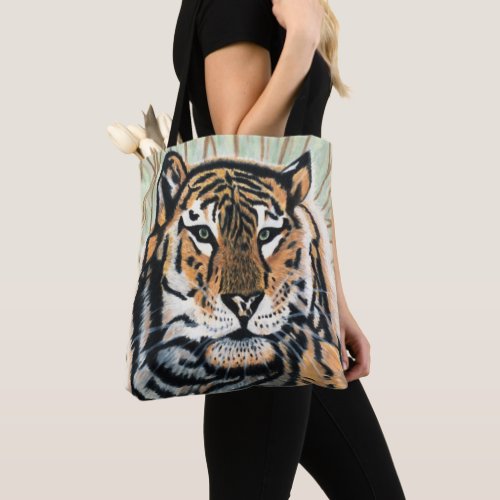 Tiger Art Color Pencil Drawing Tote Bag