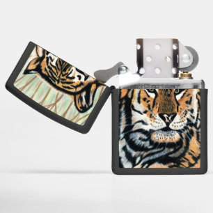 Tiger Art Color Pencil Drawing Zippo Lighter
