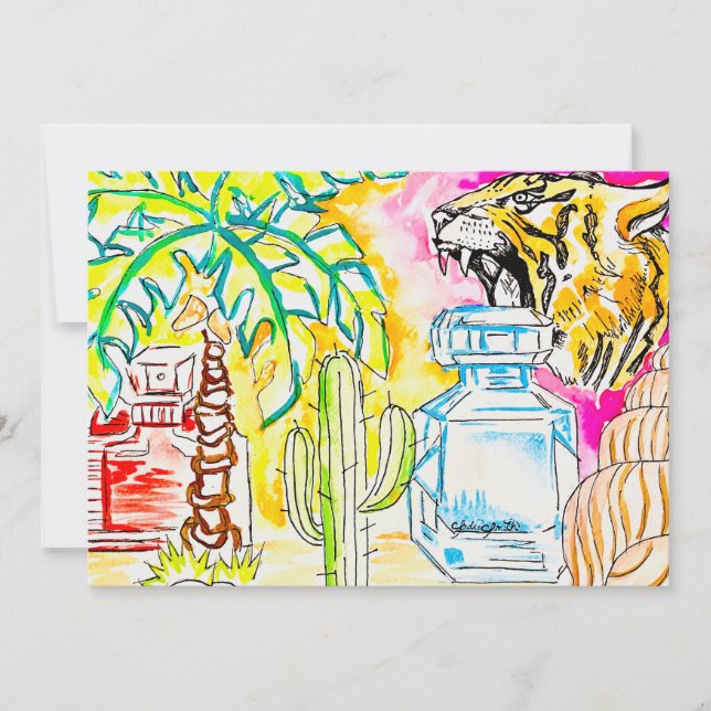 Tiger Art Holiday Card (Front)