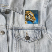 Tiger Art Painting Pinback Button (In Situ)