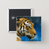 Tiger Art Painting Pinback Button (Front & Back)