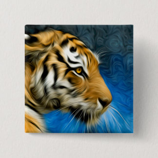 Tiger Art Painting Pinback Button