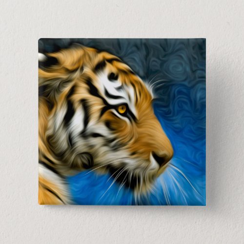 Tiger Art Painting Pinback Button