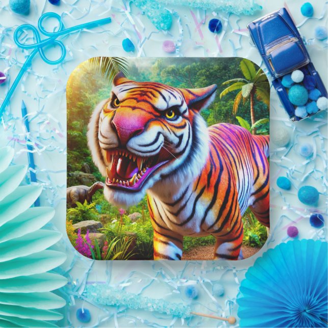 Tiger Art Paper Plates (Party)