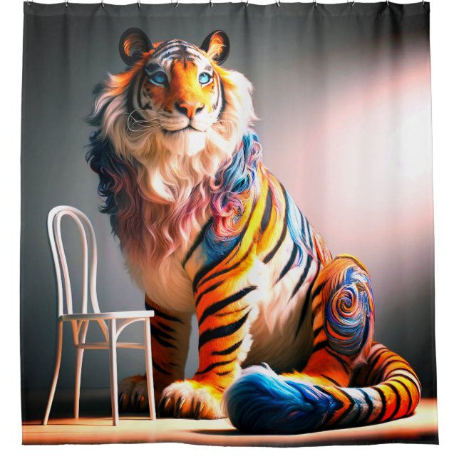 Tiger Art Shower Curtain (Front)