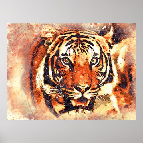 Tiger Artistic Watercolor Poster