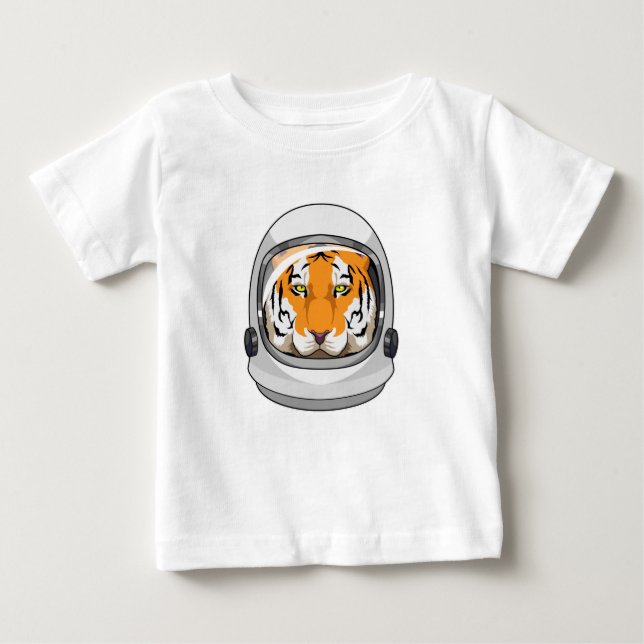 Tiger as Astronaut with Helmet Baby T-Shirt (Front)