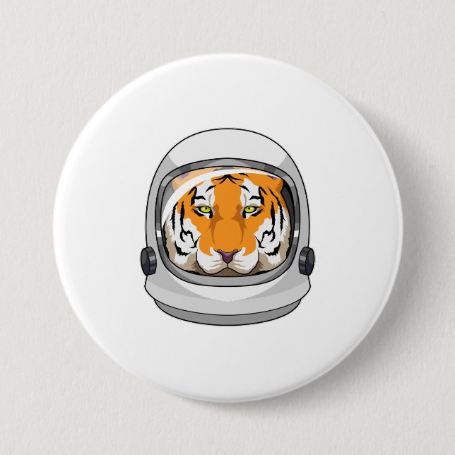 Tiger as Astronaut with Helmet Button (Front)