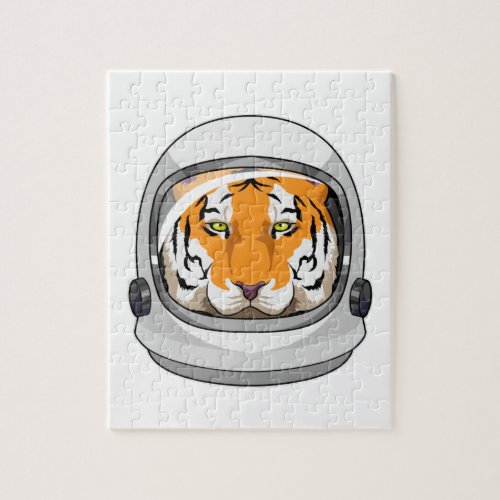 Tiger as Astronaut with Helmet Jigsaw Puzzle