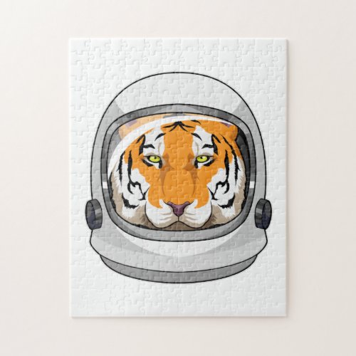 Tiger as Astronaut with Helmet Jigsaw Puzzle