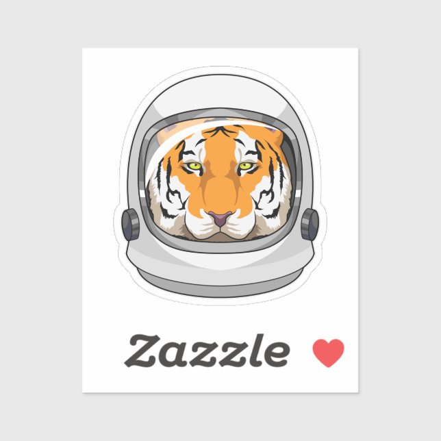 Tiger as Astronaut with Helmet Sticker (Sheet)