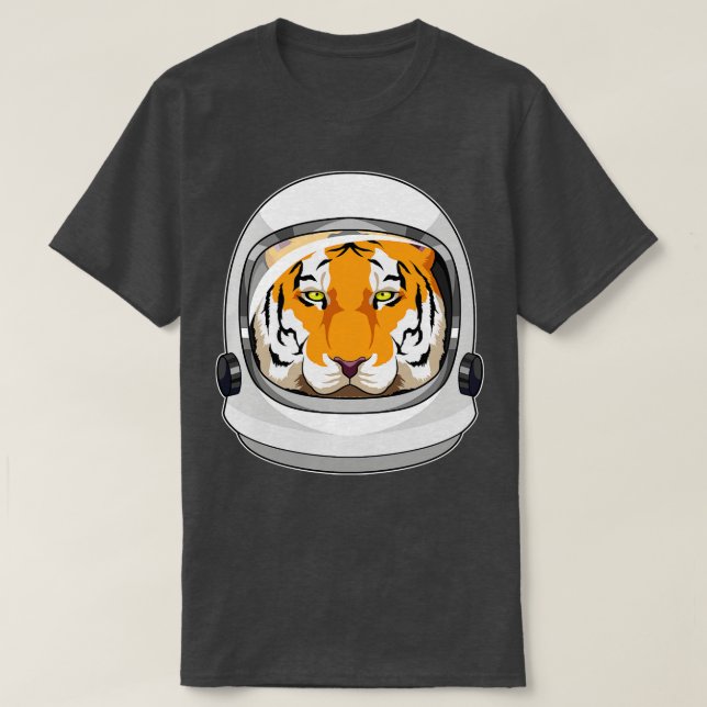 Tiger as Astronaut with Helmet T-Shirt (Design Front)