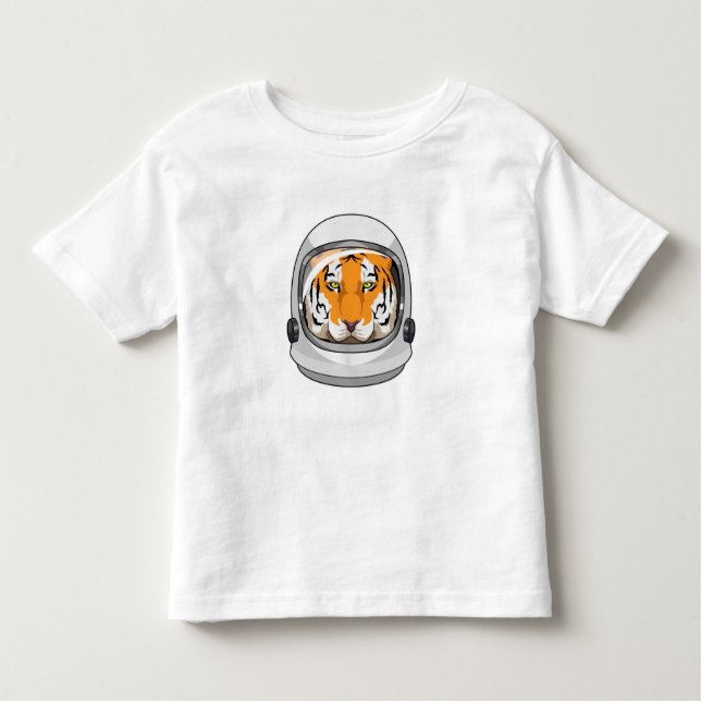 Tiger as Astronaut with Helmet Toddler T-shirt (Front)