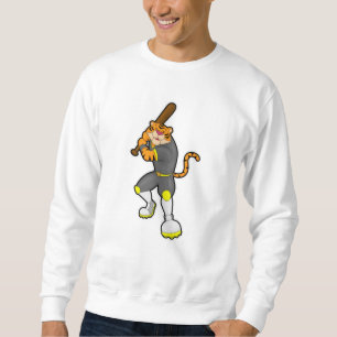 Tiger as Baseball player with Baseball bat Sweatshirt
