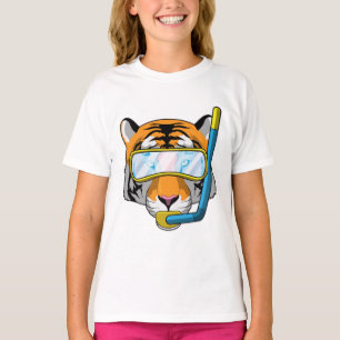 Tiger as Diver with Snorkel T-Shirt