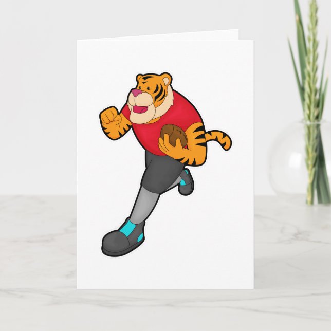 Tiger as Football player with Football Card (Front)