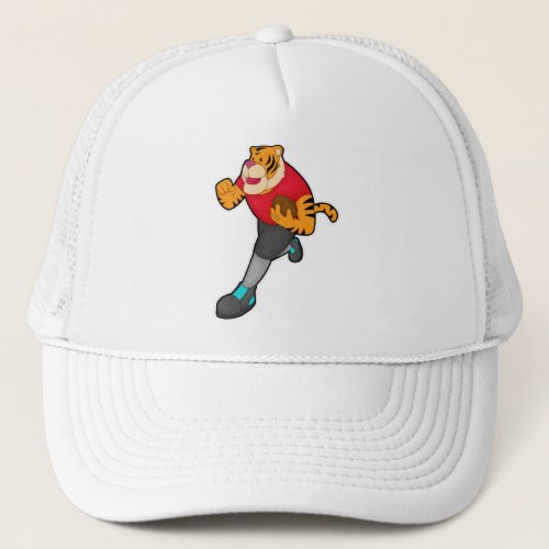 Tiger as Football player with Football Trucker Hat