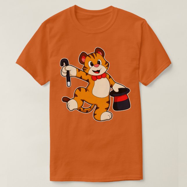 Tiger as Gentleman with Hat T-Shirt (Design Front)