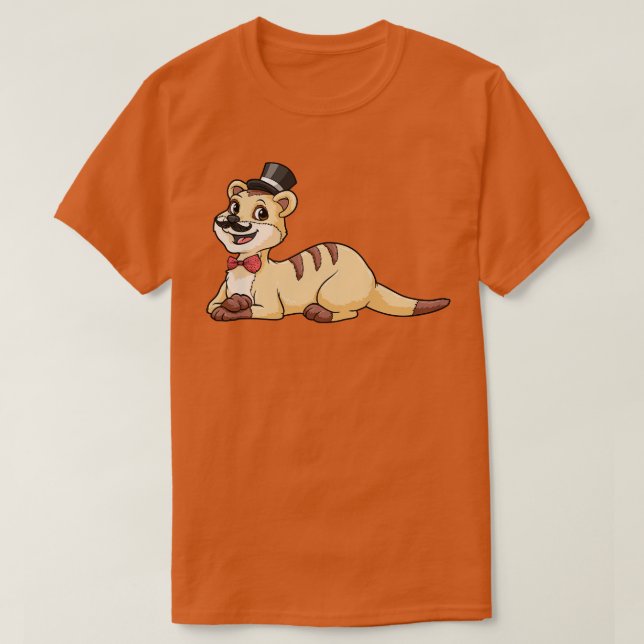 Tiger as groom with bow and cylinder T-Shirt (Design Front)
