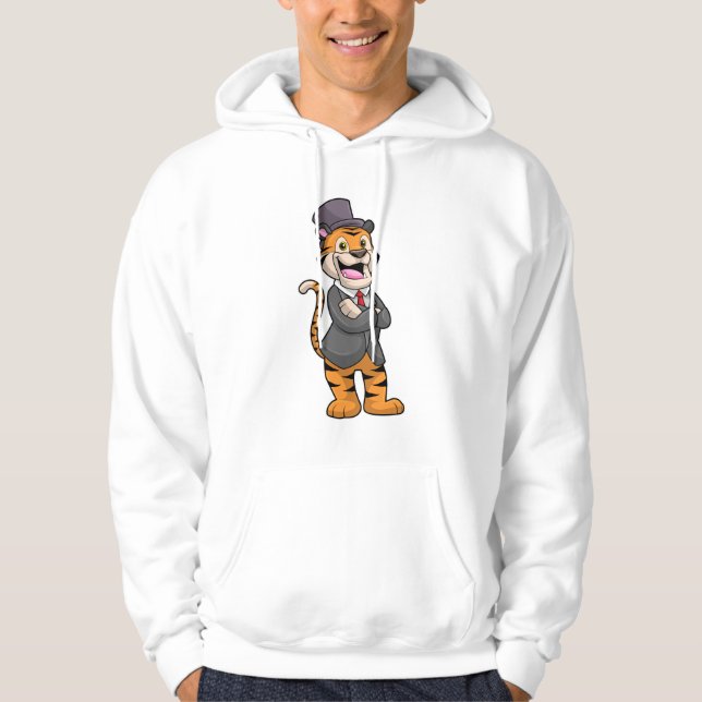 Tiger as Groom with Jacket & Hat Hoodie (Front)