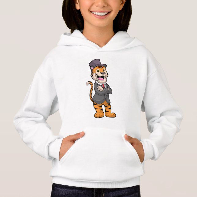 Tiger as Groom with Jacket & Hat Hoodie (Front)