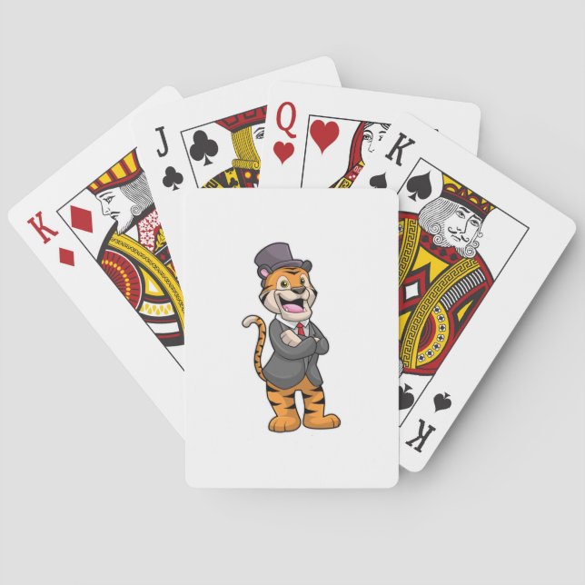 Tiger as Groom with Jacket & Hat Poker Cards (Back)