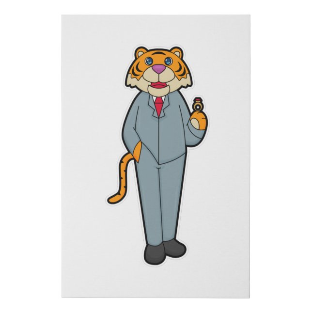 Tiger as Groom with Wedding ring Faux Canvas Print (Front)