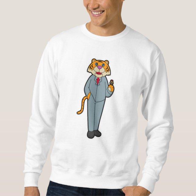 Tiger as Groom with Wedding ring Sweatshirt (Front)