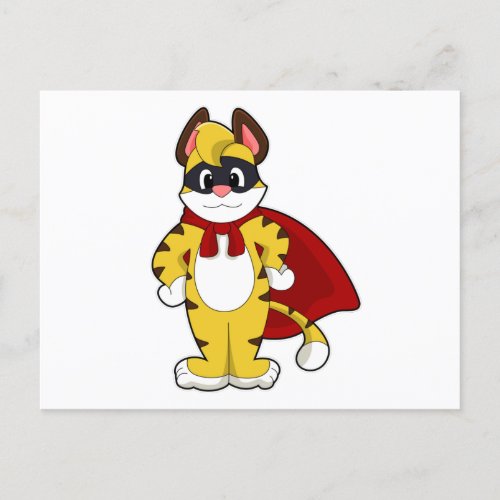 Tiger as Hero with Mask  Cape Postcard