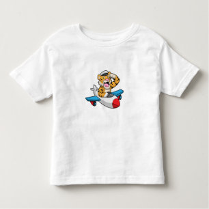 Tiger as Pilot in Plane Toddler T-shirt