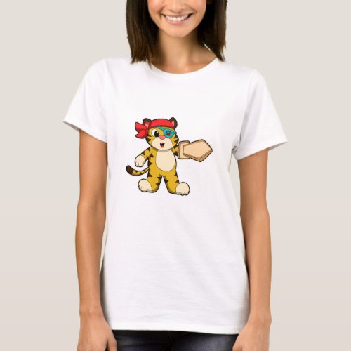 Tiger as Pirate with Eye patch  Sword T_Shirt