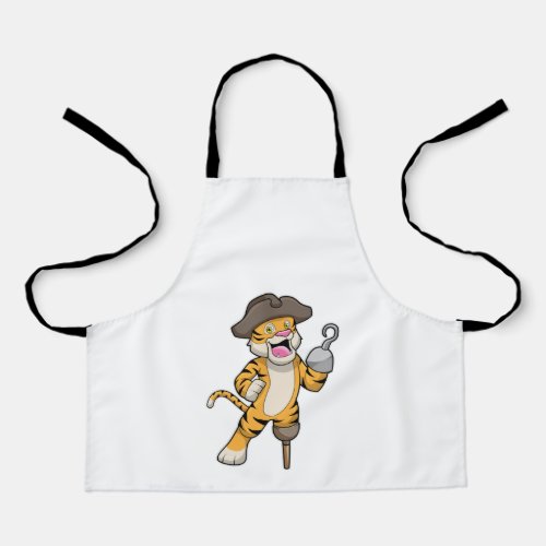 Tiger as Pirate with Wooden leg  Hooked hand Apron