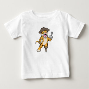 Tiger as Pirate with Wooden leg & Hooked hand Baby T-Shirt