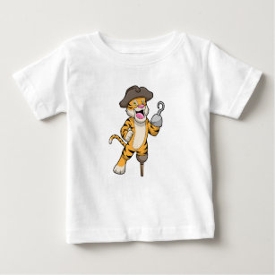 Tiger as Pirate with Wooden leg & Hooked hand Baby T-Shirt