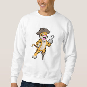Tiger as Pirate with Wooden leg & Hooked hand Sweatshirt