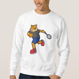 Tiger as Tennis player with Tennis racket Sweatshirt