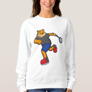 Tiger as Tennis player with Tennis racket Sweatshirt