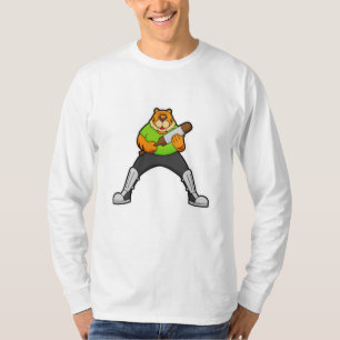 Tiger at Cricket with Cricket bat T-Shirt
