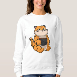 Tiger at Eating with Bowl Sweatshirt