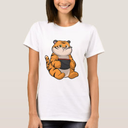 Tiger at Eating with Bowl T-Shirt